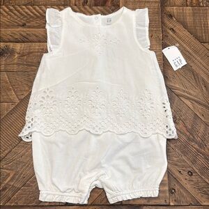 GAP White Jumpsuit with Elastic Waist